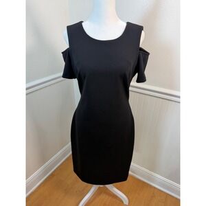 Tommy Hilfiger Black Cold Shoulder Short Sleeve Sheath Dress Women‎ Size 6